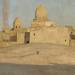 A Figure on Sand Dunes before a Cairo Mosque